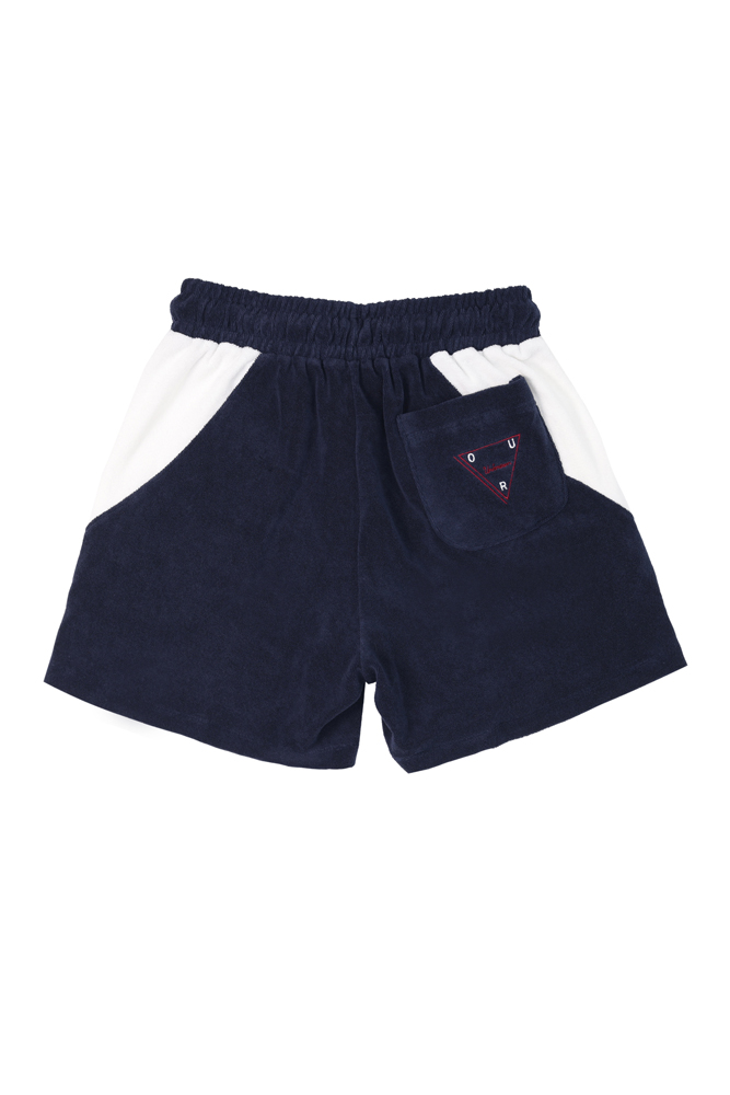 O_R Unisex Terry Embroidery  Shorts [Navy]