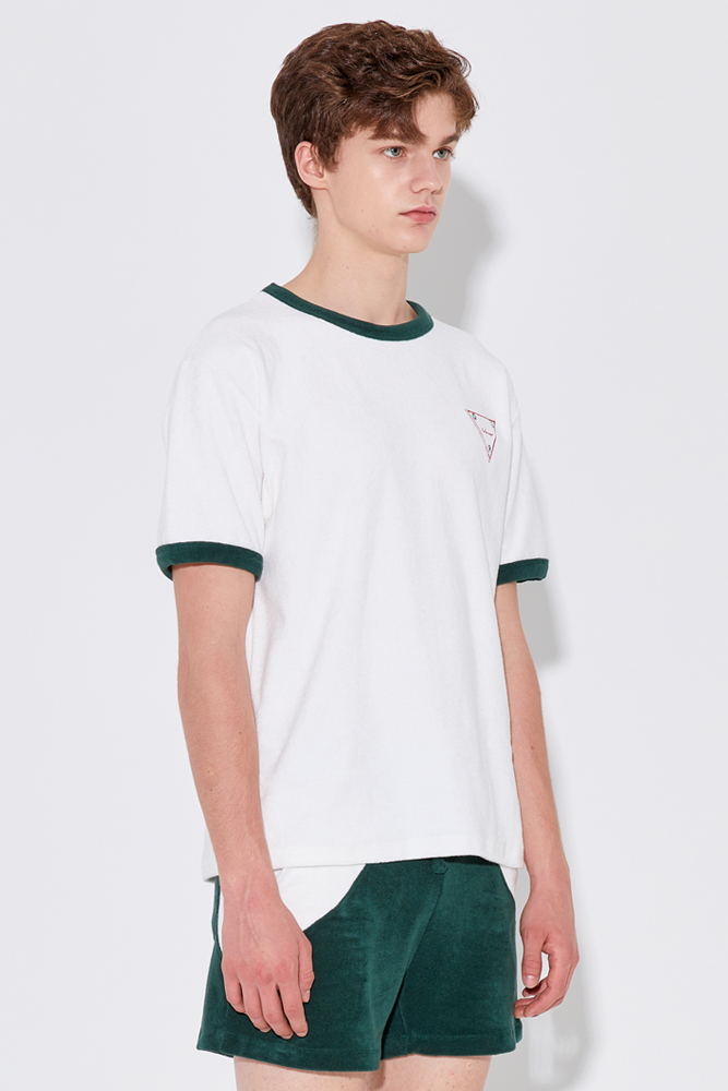 O_R Unisex Terry Embroidery  Shorts [Green]